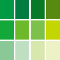 35x35 cm Tant Paper 12 Shades of Green from Toyo - 12 Sheets